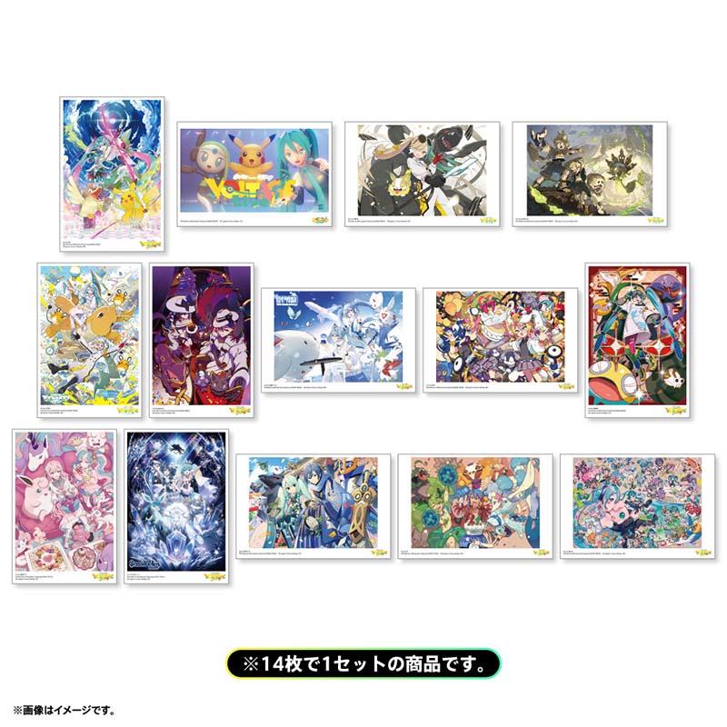 [Pre-order] Pokemon feat. Hatsune Miku PokéMiku Voltage Live - Postcard Set C (14 cards)