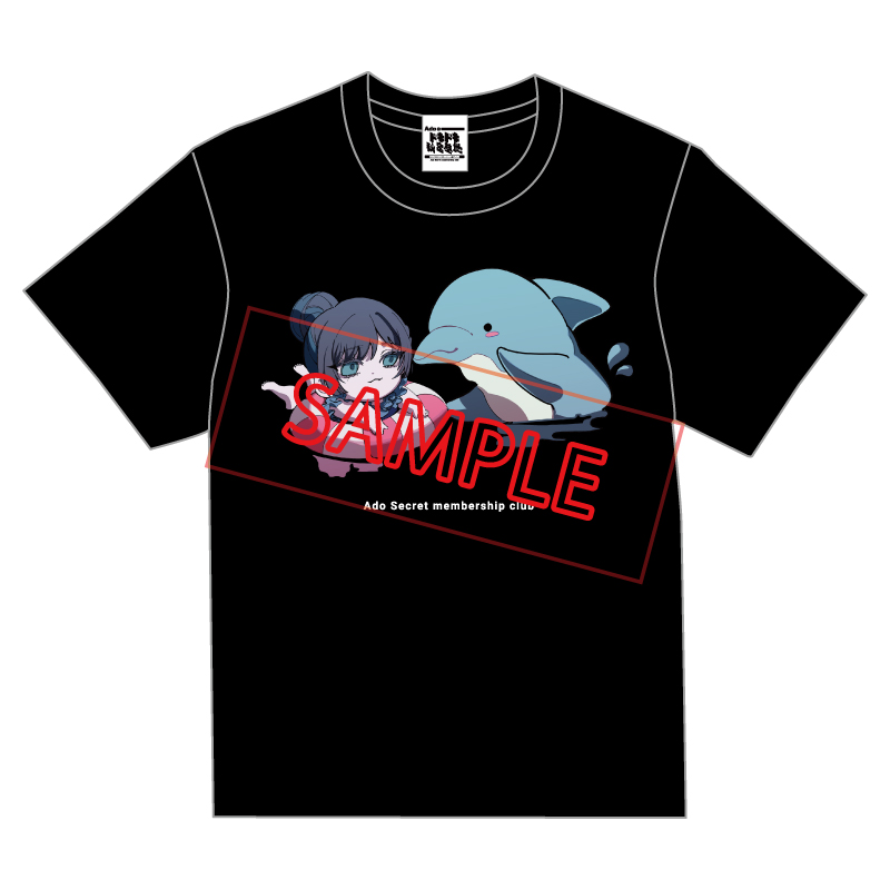 [Pre-order] Ado - Ao -  "Ado's Exciting Secret Base" Official T-Shirt: Summer Vacation with Dolphins ver. Black [Made-to-order]
