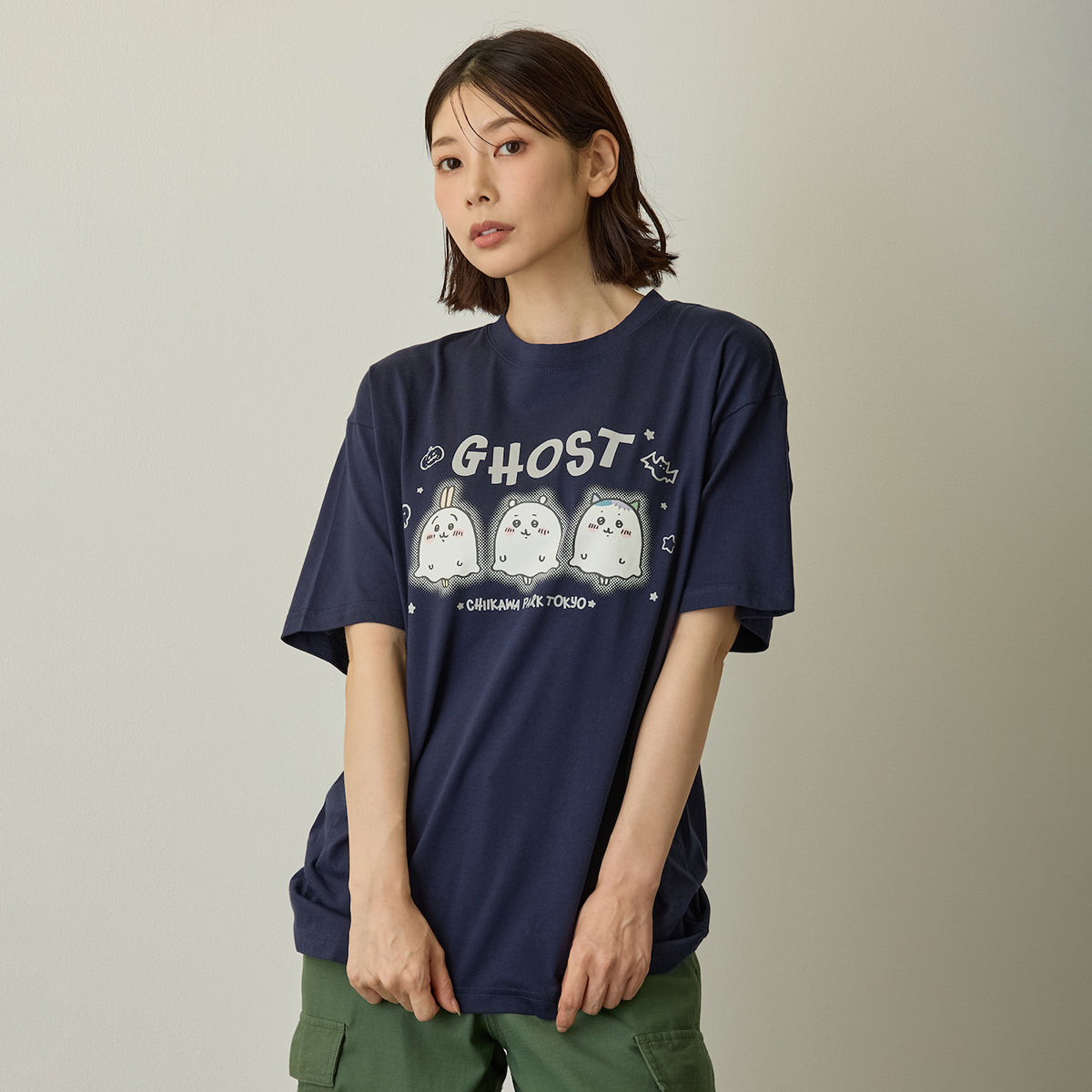 [Pre-order] Chiikawa Chiikawa Park T-shirt Glow-in-the-Dark GHOST Navy