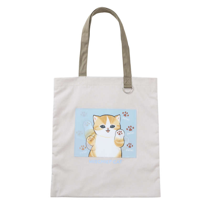[Pre-order] mofusand Lenticular Tote Bag MISCHIEF CAT (Natural)