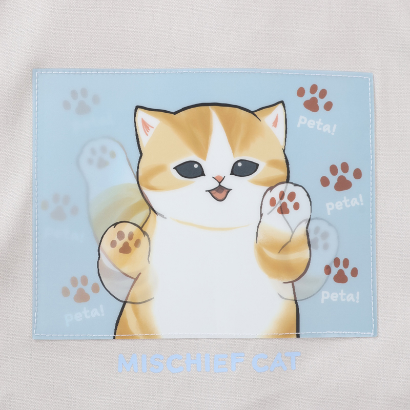 [Pre-order] mofusand Lenticular Tote Bag MISCHIEF CAT (Natural)