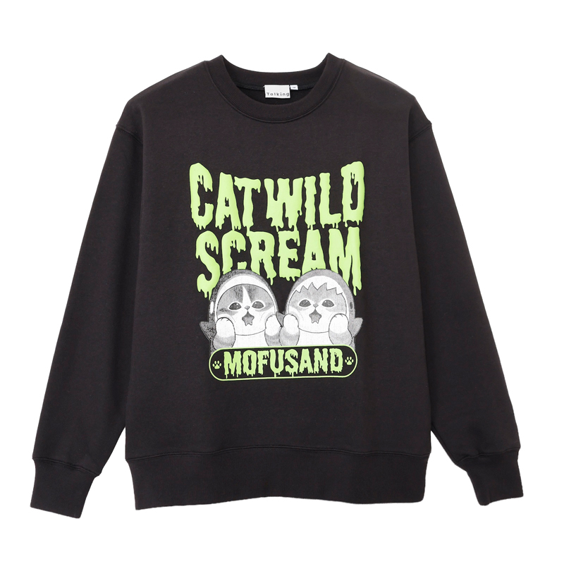 [Pre-order] mofusand Sweatshirt WILD SCREAM (Black)