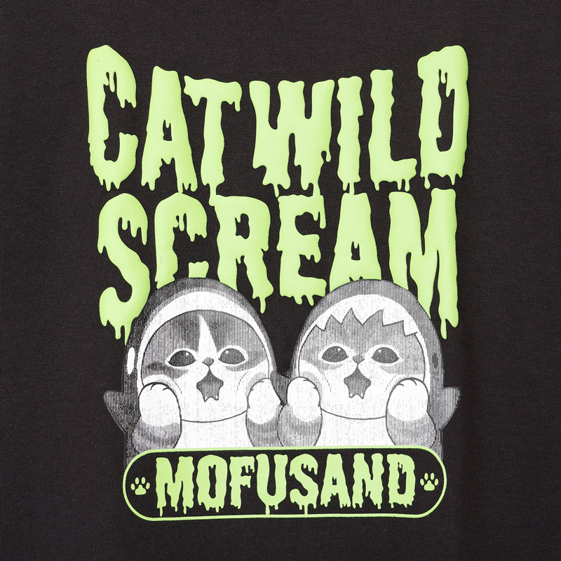[Pre-order] mofusand Sweatshirt WILD SCREAM (Black)