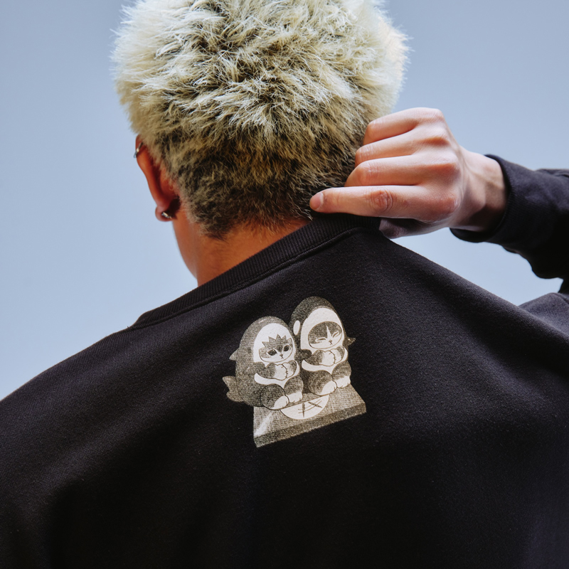[Pre-order] mofusand Sweatshirt WILD SCREAM (Black)