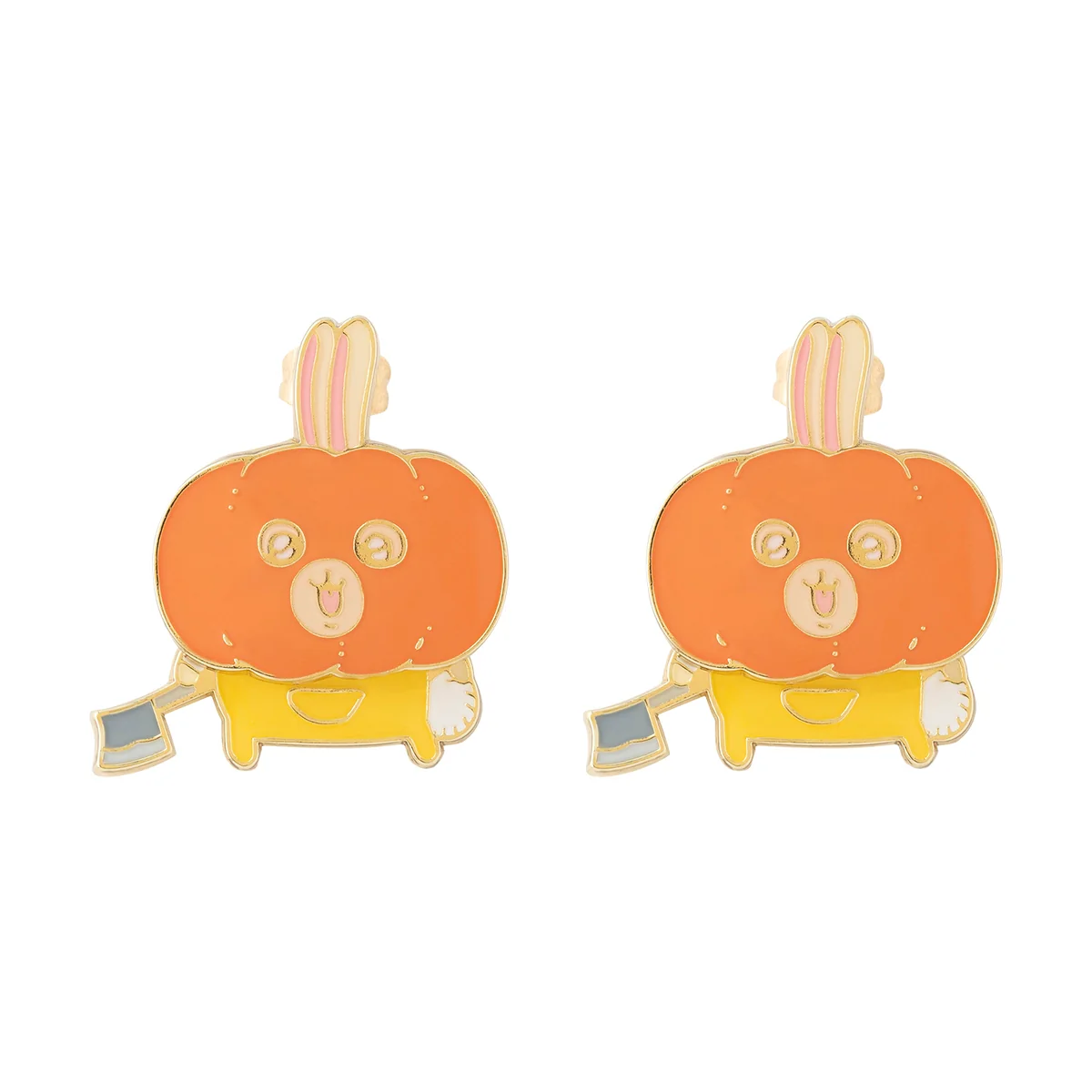 [In stock] "Chiikawa" Swinging  Earrings - Pumpkin Usagi (Pierce)