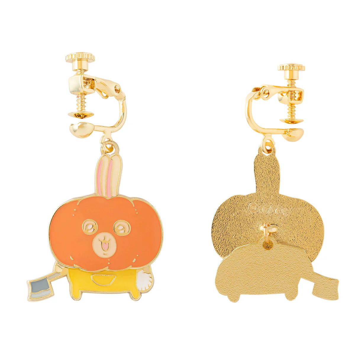 [In stock] "Chiikawa" Swinging  Earrings - Pumpkin Usagi (Clip)