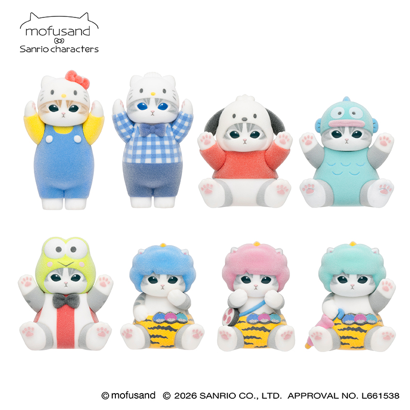 [Pre-order] mofusand × Sanrio Characters Collaboration - Fluffy Flocked Figure Collection Vol.1