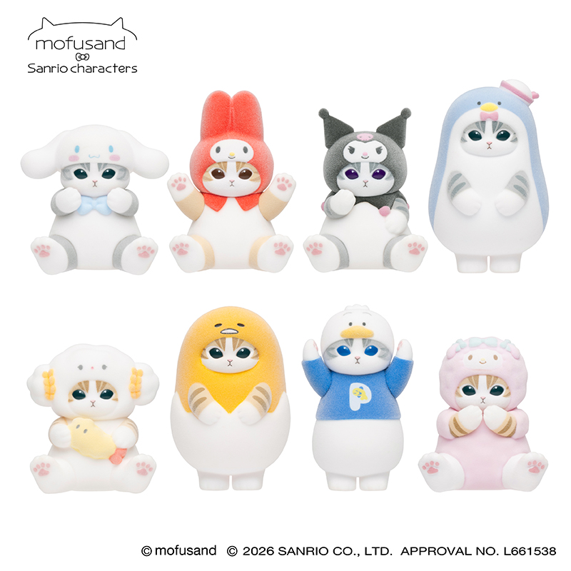 [Pre-order] mofusand × Sanrio Characters Collaboration - Fluffy Flocked Figure Collection Vol.2