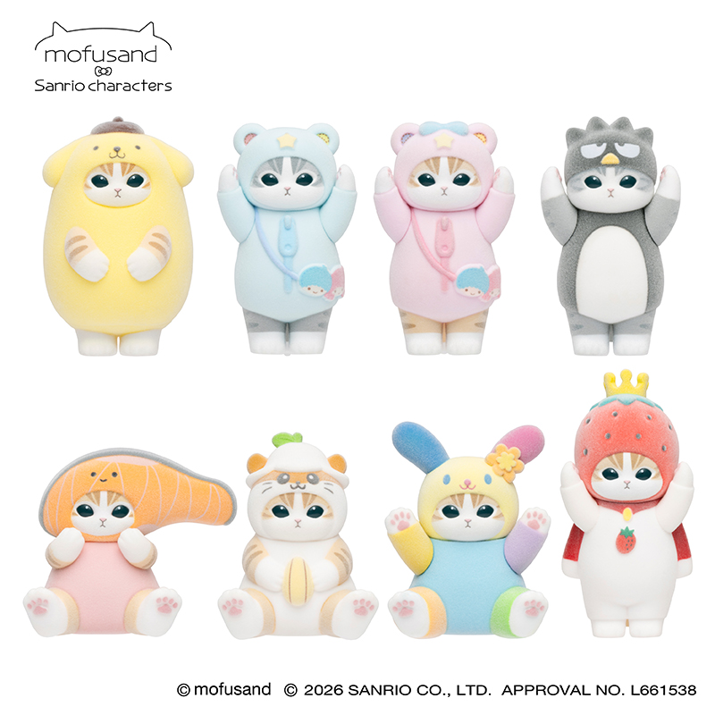 [Pre-order] mofusand × Sanrio Characters Collaboration - Fluffy Flocked Figure Collection Vol.3