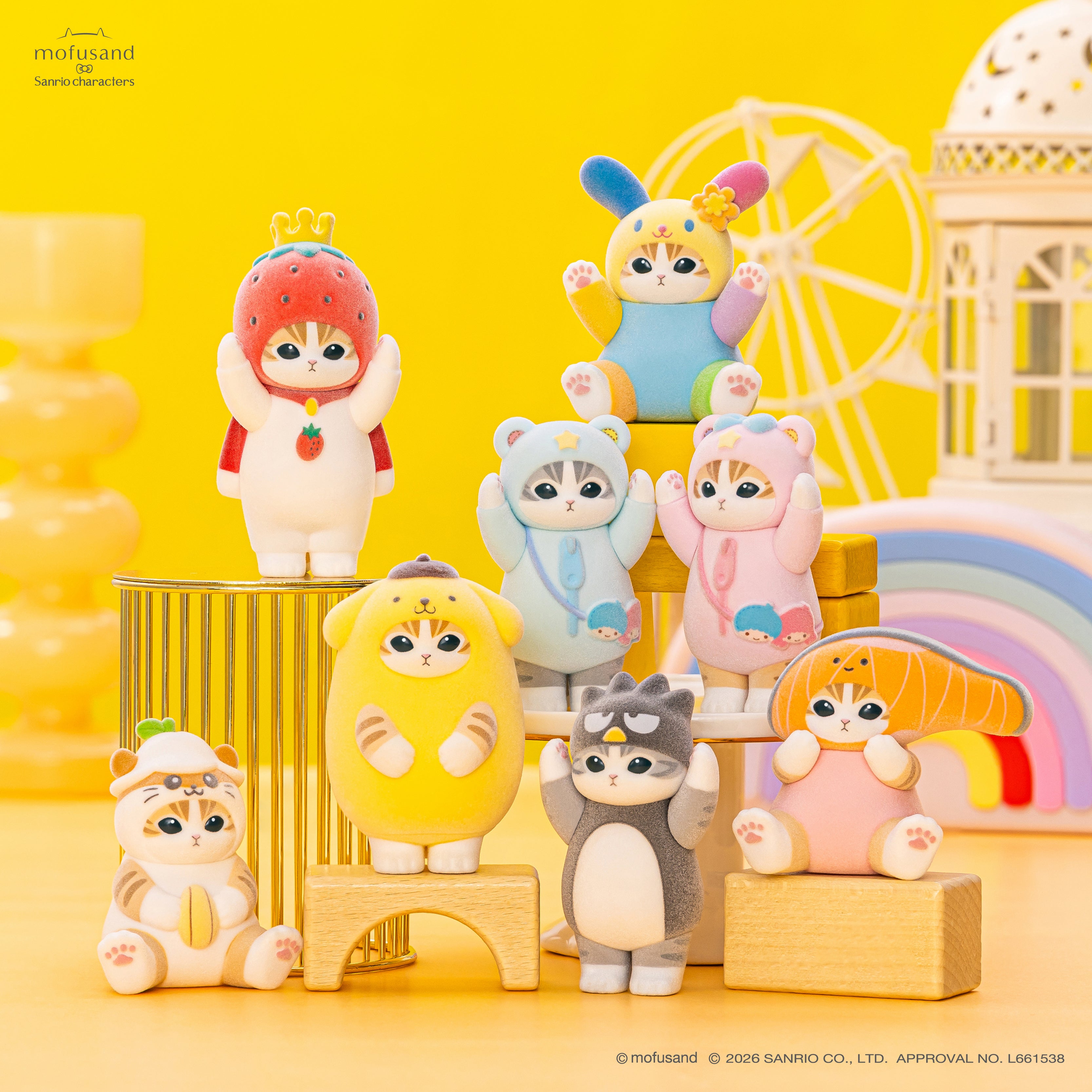 [Pre-order] mofusand × Sanrio Characters Collaboration - Fluffy Flocked Figure Collection Vol.3