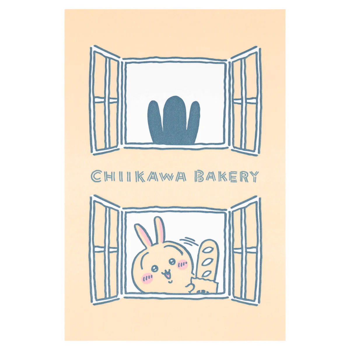 [Pre-order] "Chiikawa" Chiikawa Bakery Letterpress postcard (glimpse from the window)