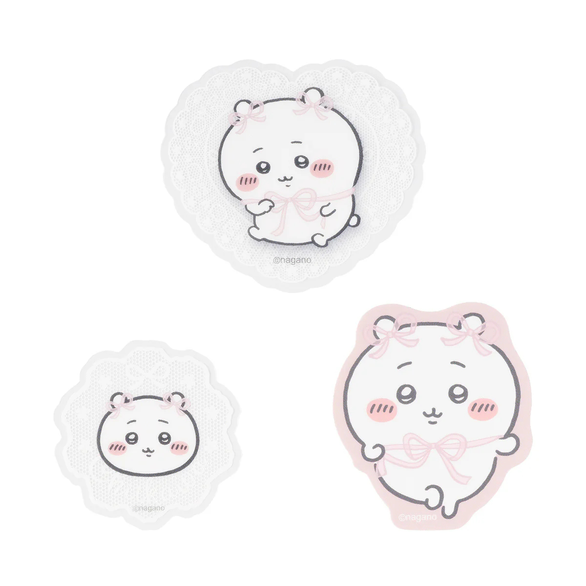 [Pre-order] "Chiikawa" Chiikawa Go! HARAJUKU Smartphone-sized Sticker Set of 3 - Ribbon Chiikawa