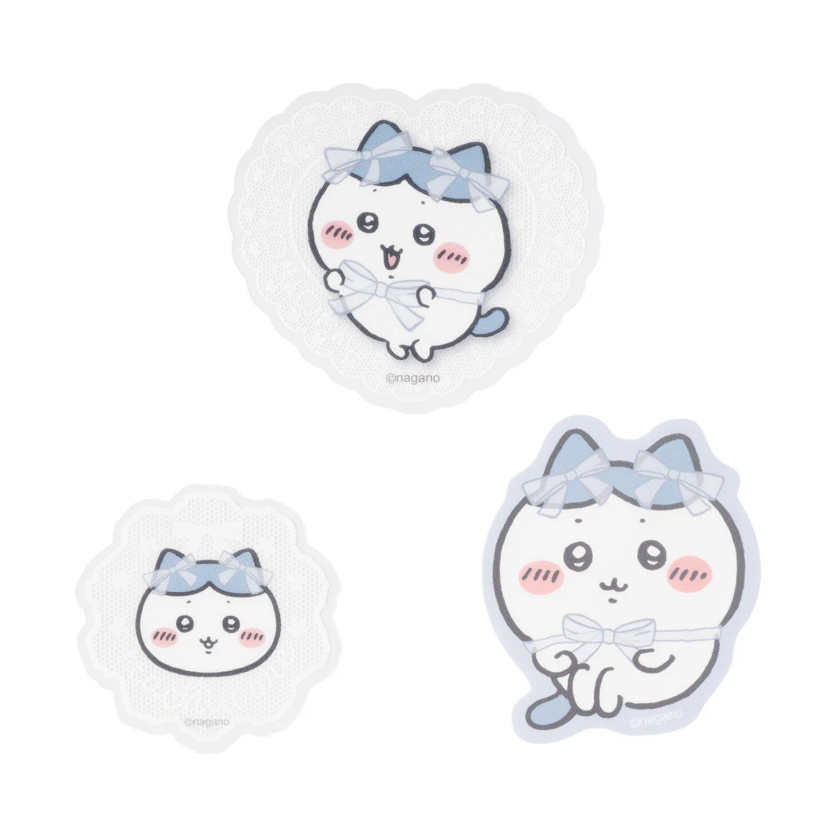 [Pre-order] "Chiikawa" Chiikawa Go! HARAJUKU Smartphone-sized Sticker Set of 3 - Ribbon Hachiware