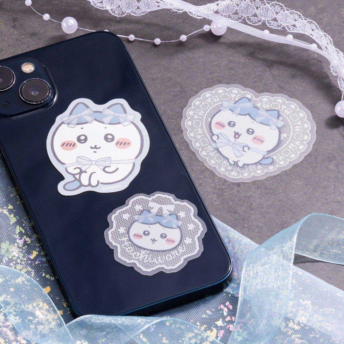 [Pre-order] "Chiikawa" Chiikawa Go! HARAJUKU Smartphone-sized Sticker Set of 3 - Ribbon Hachiware