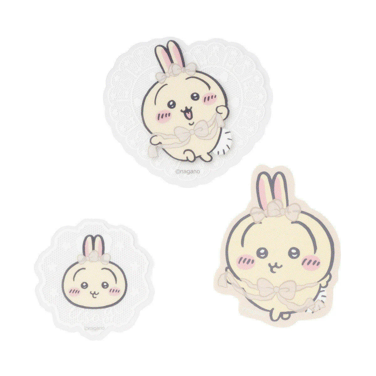 [Pre-order] "Chiikawa" Chiikawa Go! HARAJUKU Smartphone-sized Sticker Set of 3 - Ribbon Usagi