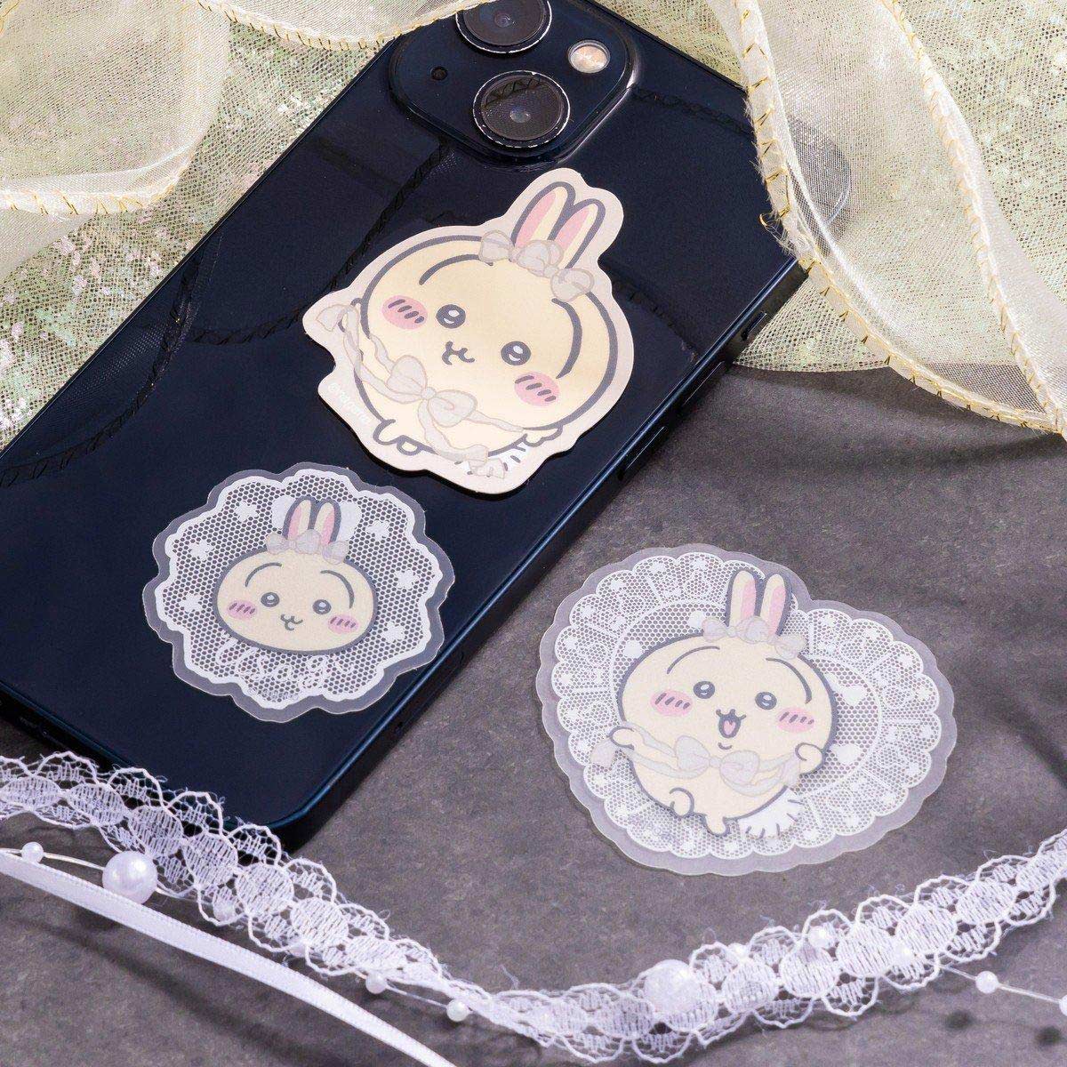 [Pre-order] "Chiikawa" Chiikawa Go! HARAJUKU Smartphone-sized Sticker Set of 3 - Ribbon Usagi