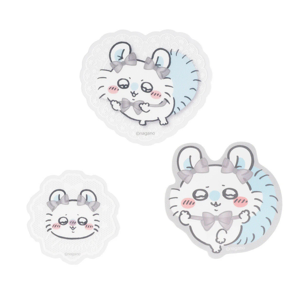 [Pre-order] "Chiikawa" Chiikawa Go! HARAJUKU Smartphone-sized Sticker Set of 3 - Ribbon Momonga