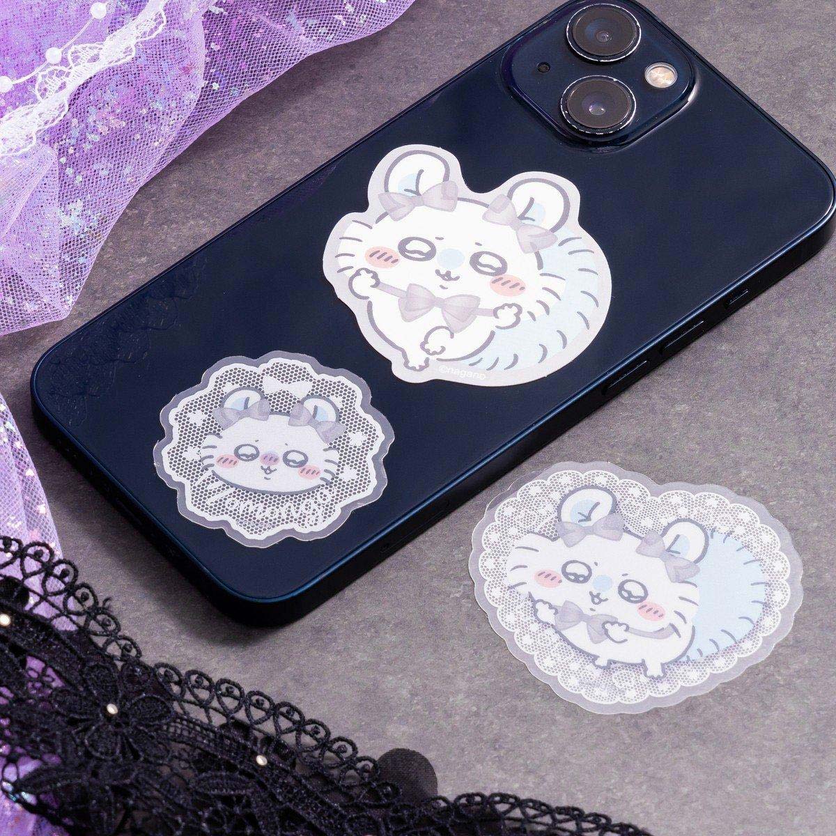 [Pre-order] "Chiikawa" Chiikawa Go! HARAJUKU Smartphone-sized Sticker Set of 3 - Ribbon Momonga