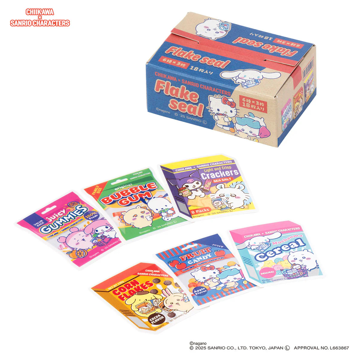 [Pre-order] "Chiikawa" Chiikawa x Sanrio Characters Supermarket Flake Seal with box