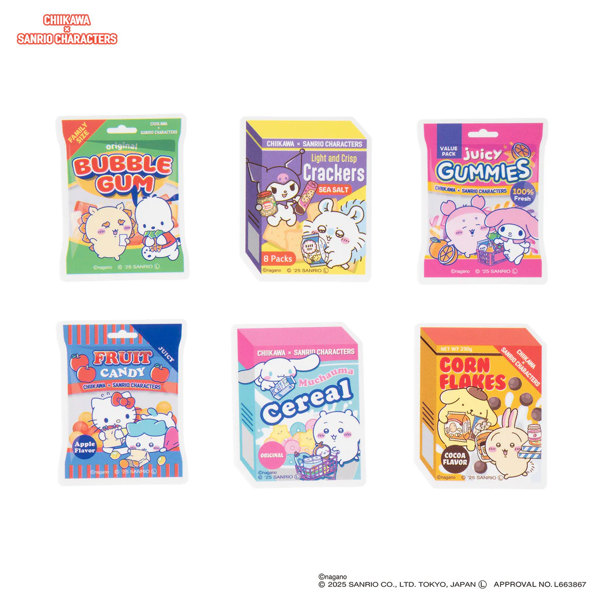 [Pre-order] "Chiikawa" Chiikawa x Sanrio Characters Supermarket Flake Seal with box