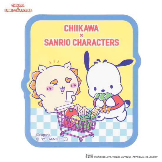 [Pre-order] "Chiikawa" Chiikawa x Sanrio Characters Supermarket Stickers that can be stick on phone - Shisa x Pochacco