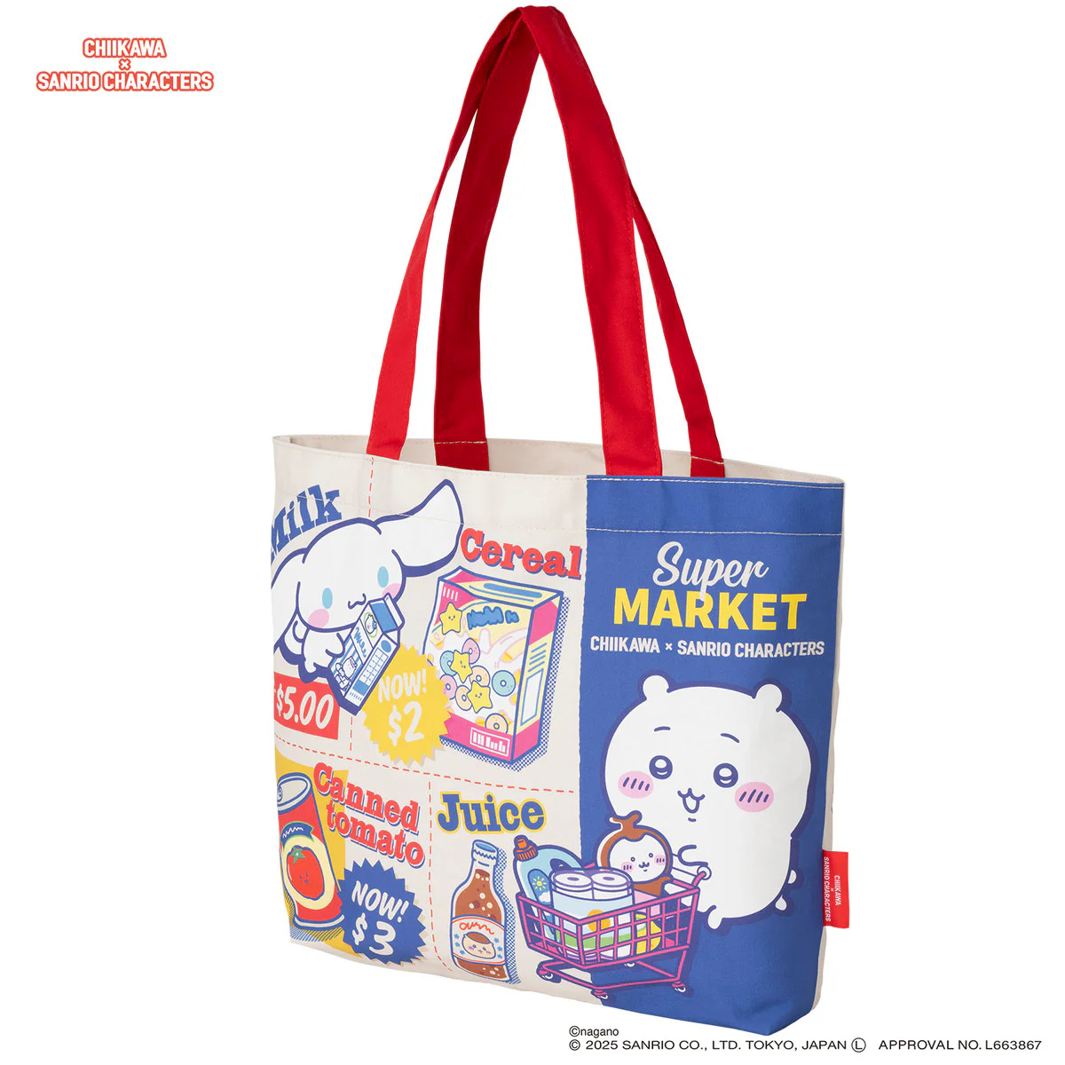 [Pre-order] "Chiikawa" Chiikawa x Sanrio Characters Supermarket Shopping Tote Bag