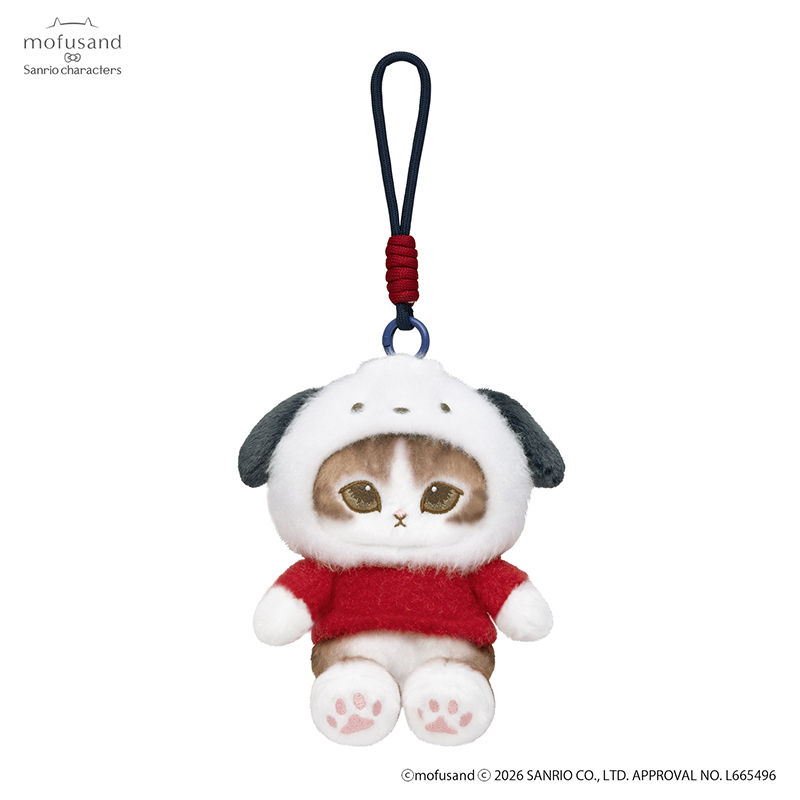 [Pre-order] mofusand × Sanrio Characters Collaboration - Plush Potefuwa Mascot - Pochacco