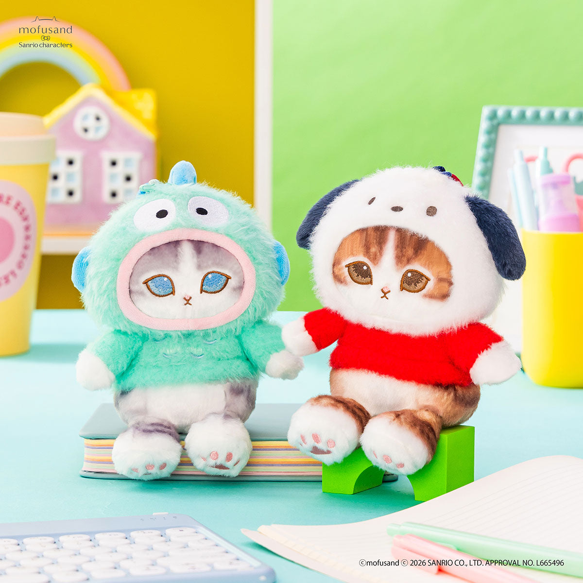 [Pre-order] mofusand × Sanrio Characters Collaboration - Plush Potefuwa Mascot - Hangyodon