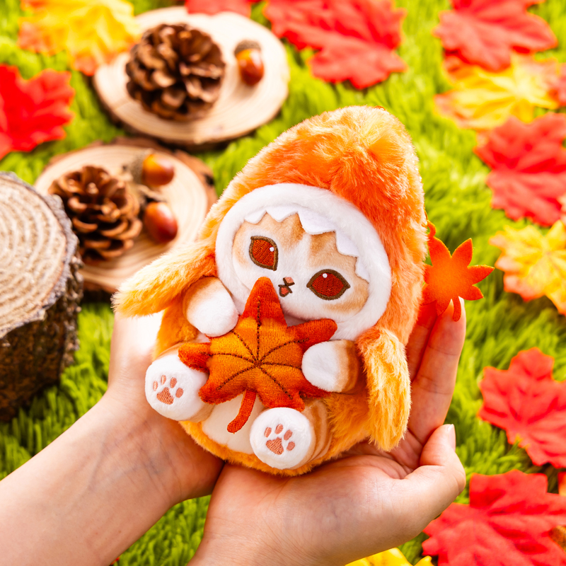 [Pre-order] mofusand Shark cat getting ready for autumn - Potepote Shark Cat Plush Mascot (Autumn Leaves Color)