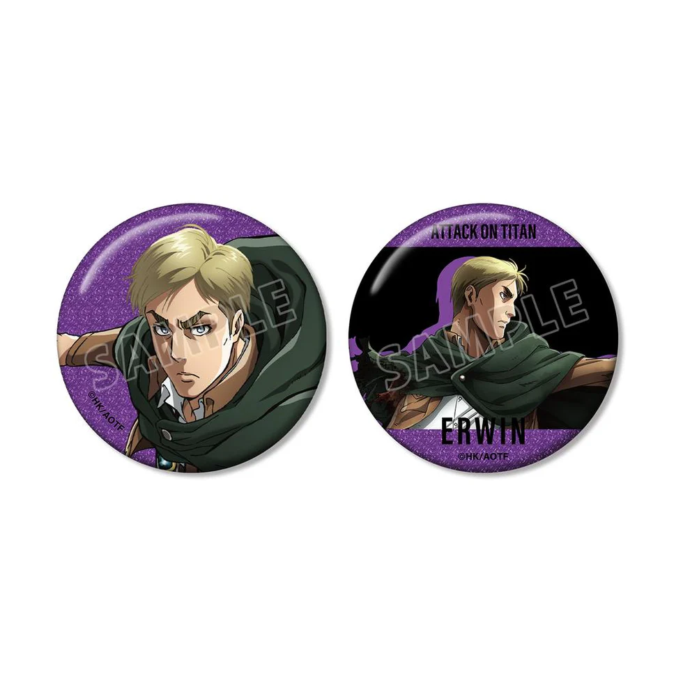 [Pre-order] "Attack on Titan" Erwin Tatakau Glitter Can Badge 2 Set