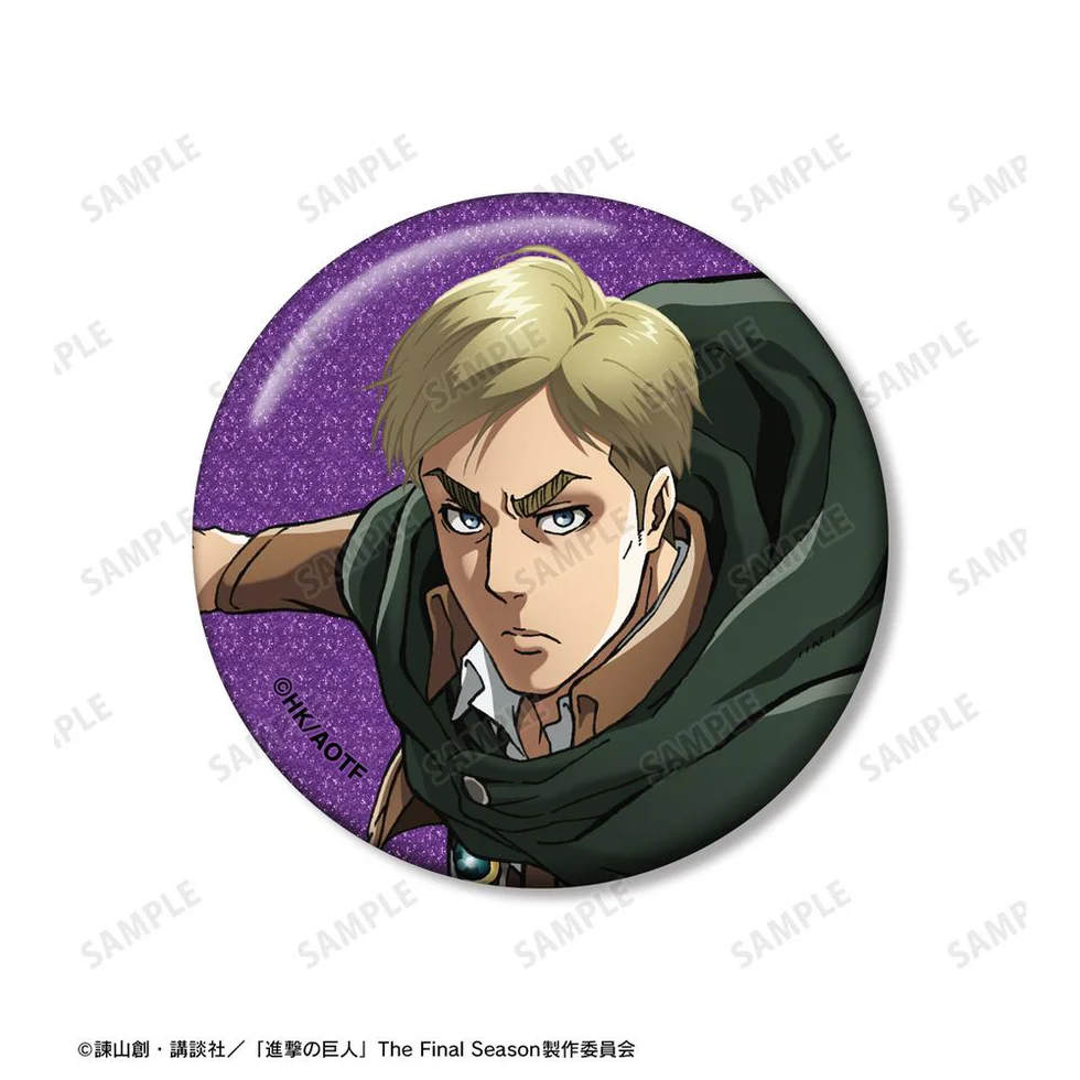 [Pre-order] "Attack on Titan" Erwin Tatakau Glitter Can Badge 2 Set