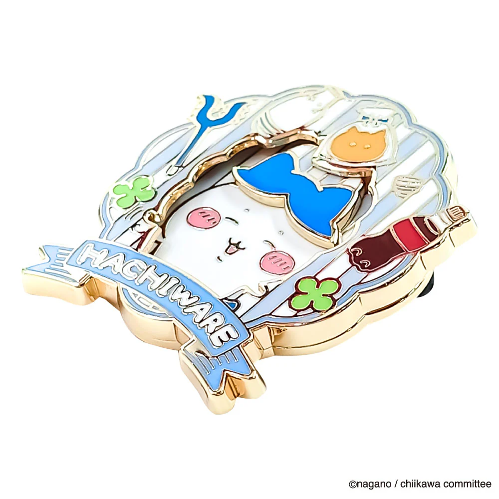 [Pre-order] "Chiikawa" Large Gimmick Pin Badge - Hachiware