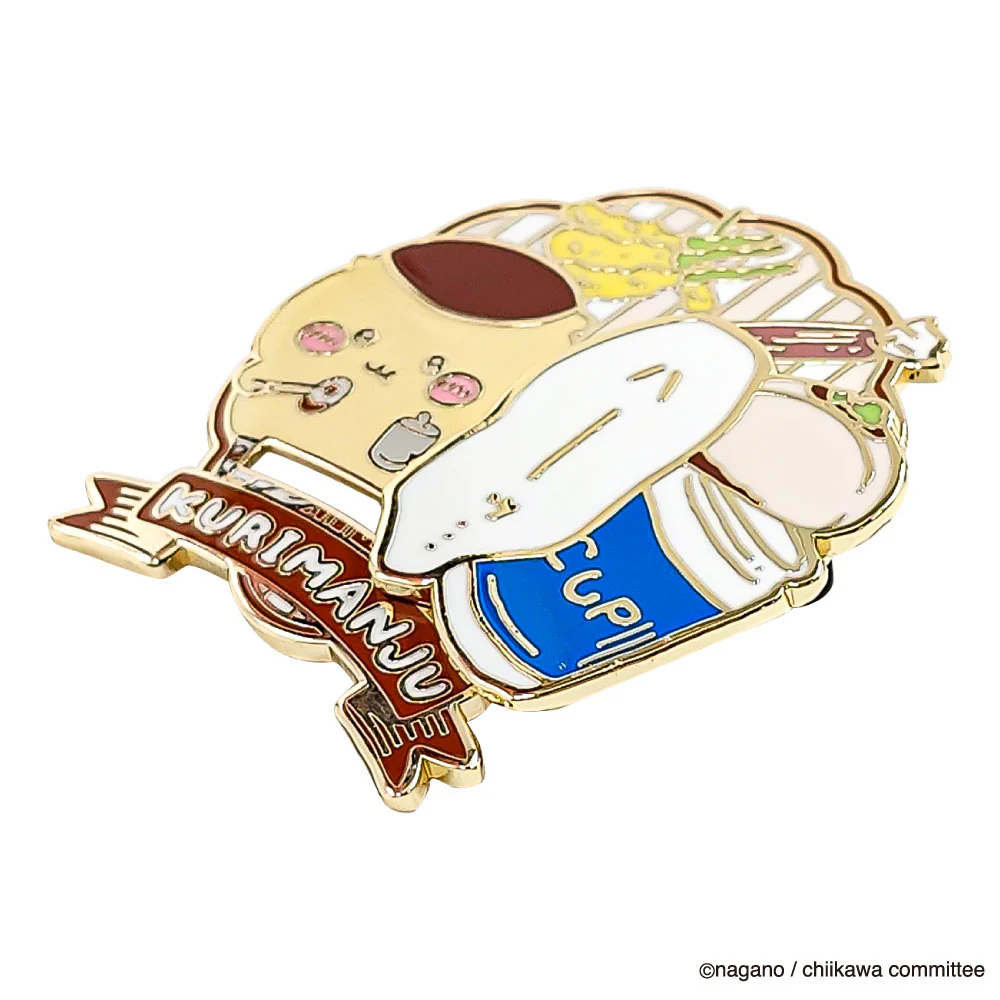 [Pre-order] "Chiikawa" Large Gimmick Pin Badge - Kurimanju
