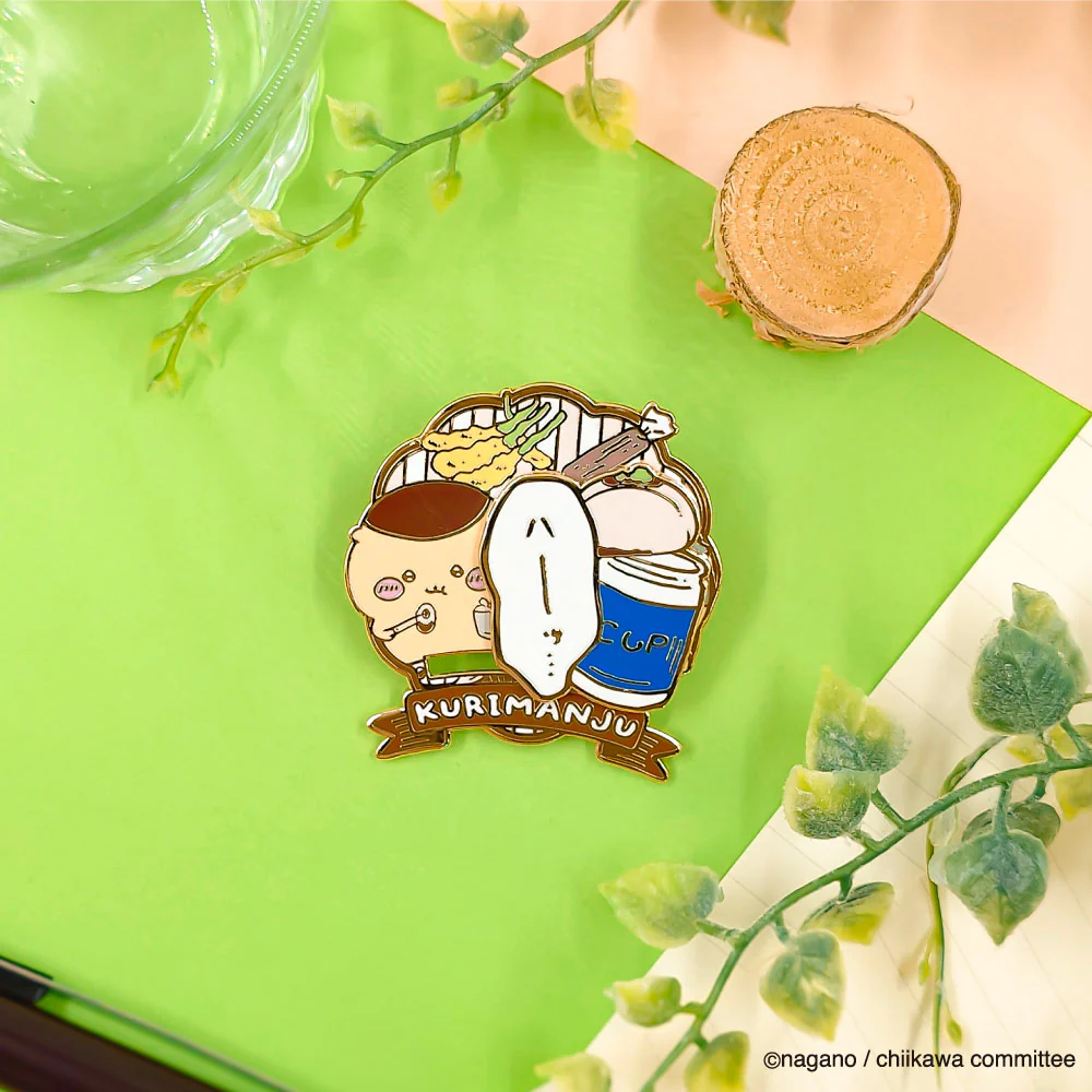 [Pre-order] "Chiikawa" Large Gimmick Pin Badge - Kurimanju