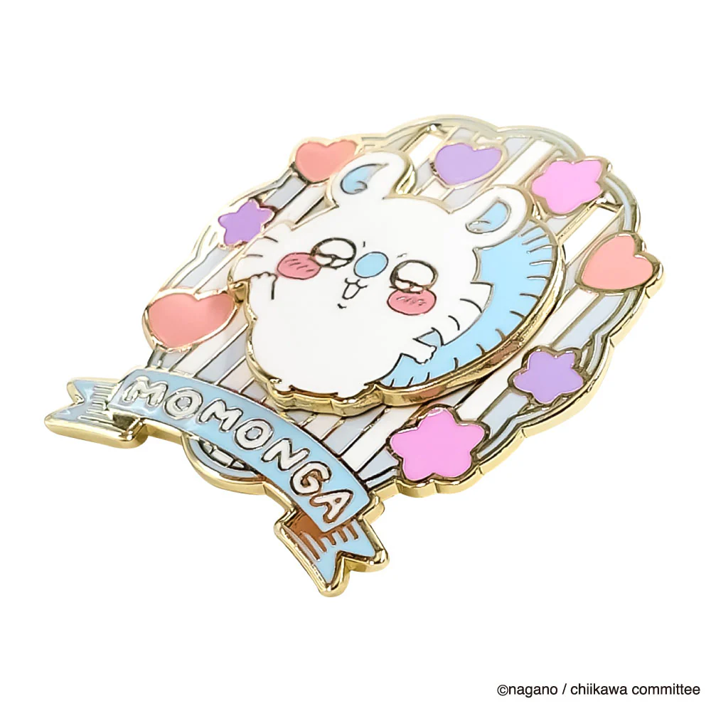 [Pre-order] "Chiikawa" Large Gimmick Pin Badge - Momonga