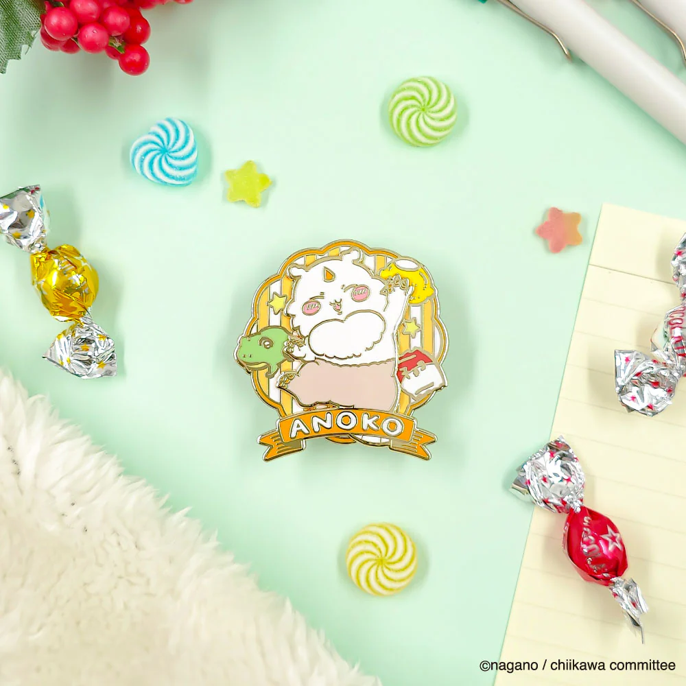 [Pre-order] "Chiikawa" Large Gimmick Pin Badge - Anoko