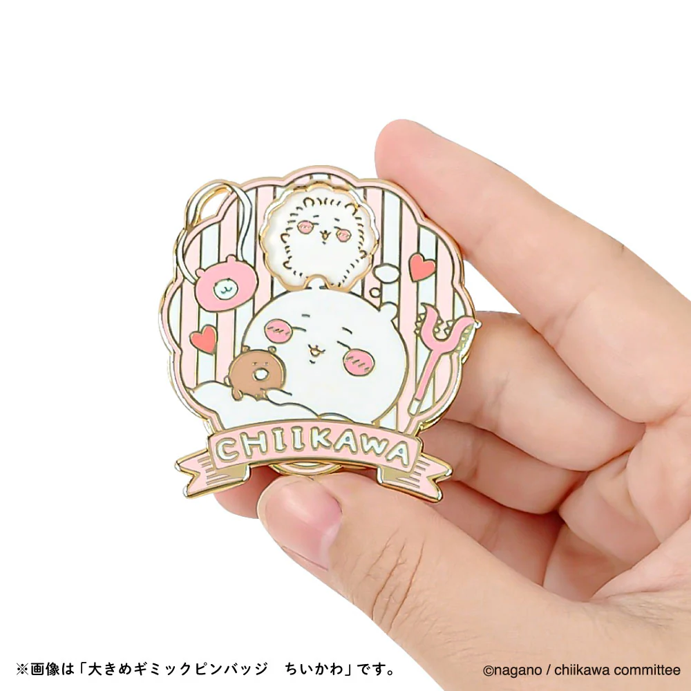 [Pre-order] "Chiikawa" Large Gimmick Pin Badge - Chiikawa