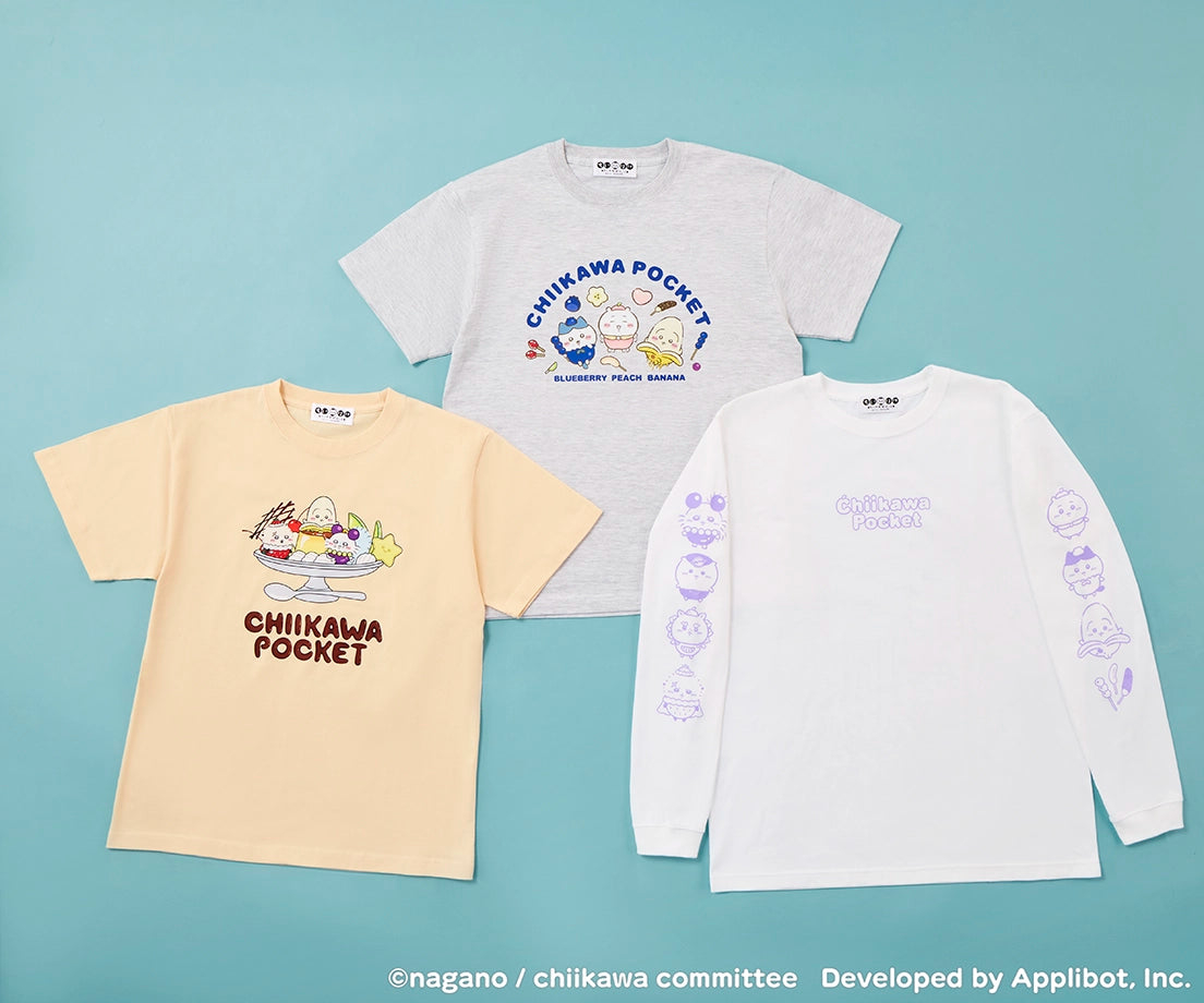 [Pre-order] "Chiikawa" Chiikawa Pocket Fruit T-shirt - Natural