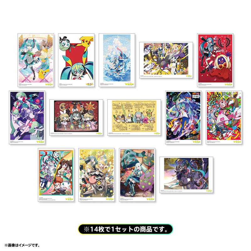 [Pre-order] Pokemon feat. Hatsune Miku PokéMiku Voltage Live - Postcard Set A (14 cards)