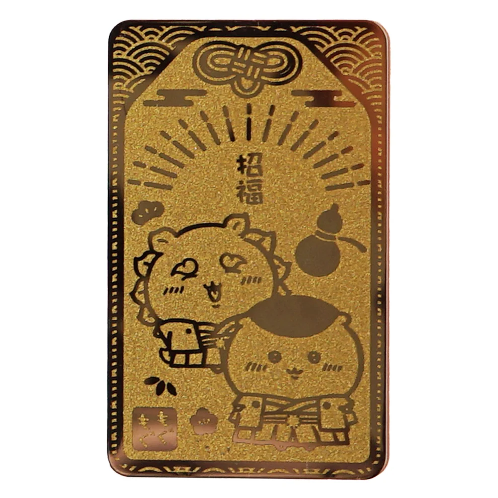 [In Stock] Chiikawa Japanese-style glittering gold amulet - kurimanju & Shisa