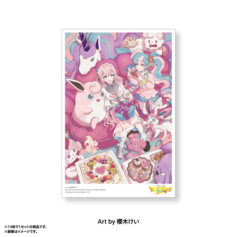 [Pre-order] Pokemon feat. Hatsune Miku PokéMiku Voltage Live - Postcard Set C (14 cards)
