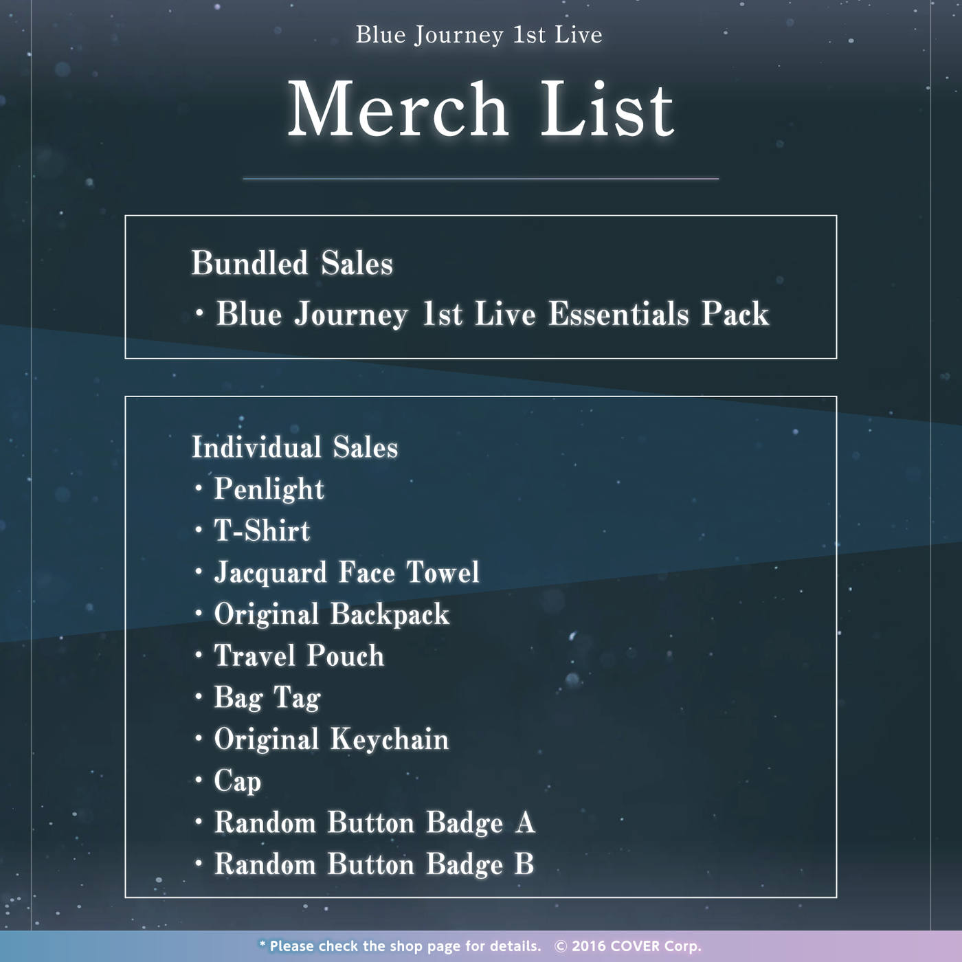 [Pre-order] Blue Journey 1st Live "Yoake no Uta" Concert Merchandise