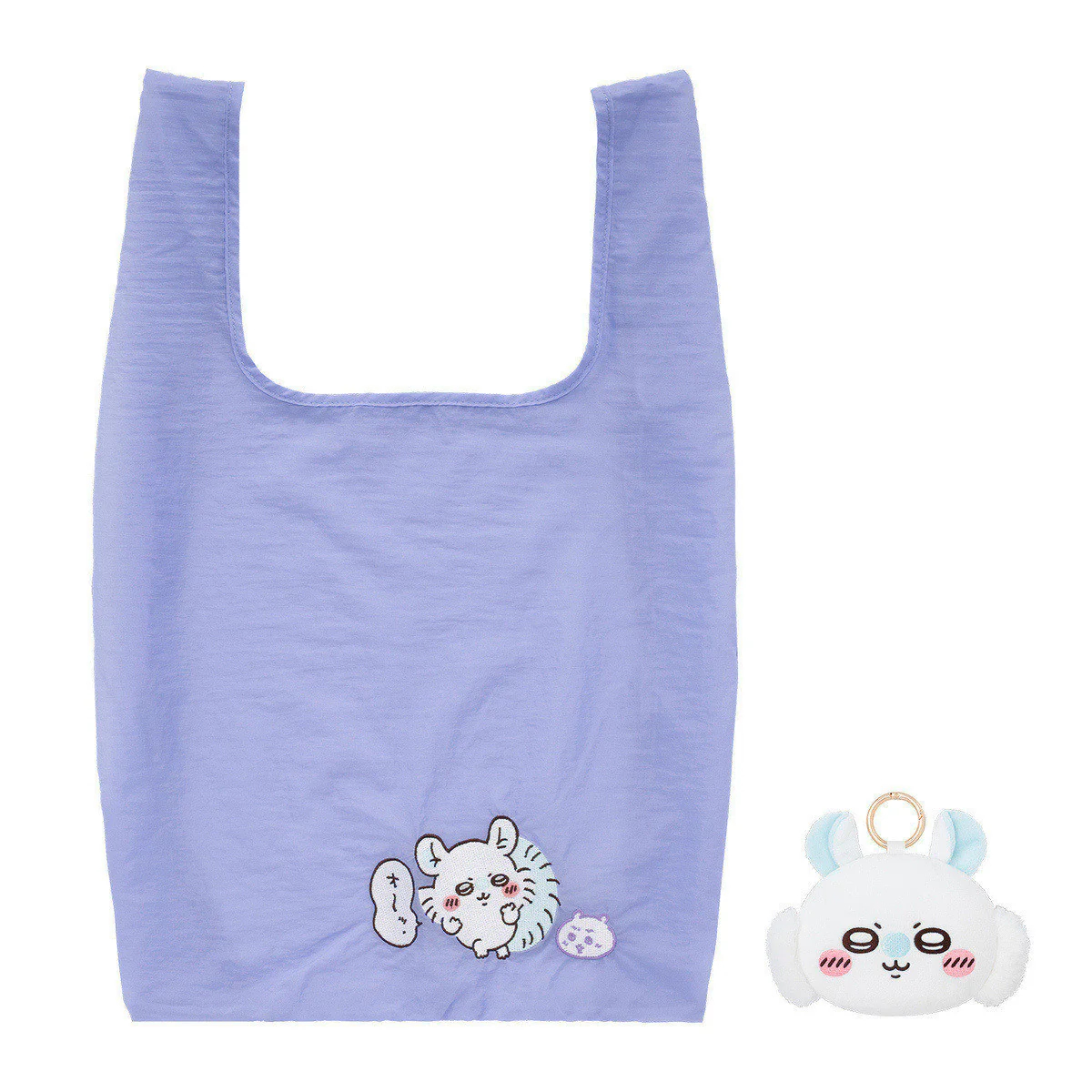 [Pre-order] "Chiikawa" Face Mascot with Eco Bag - Momonga