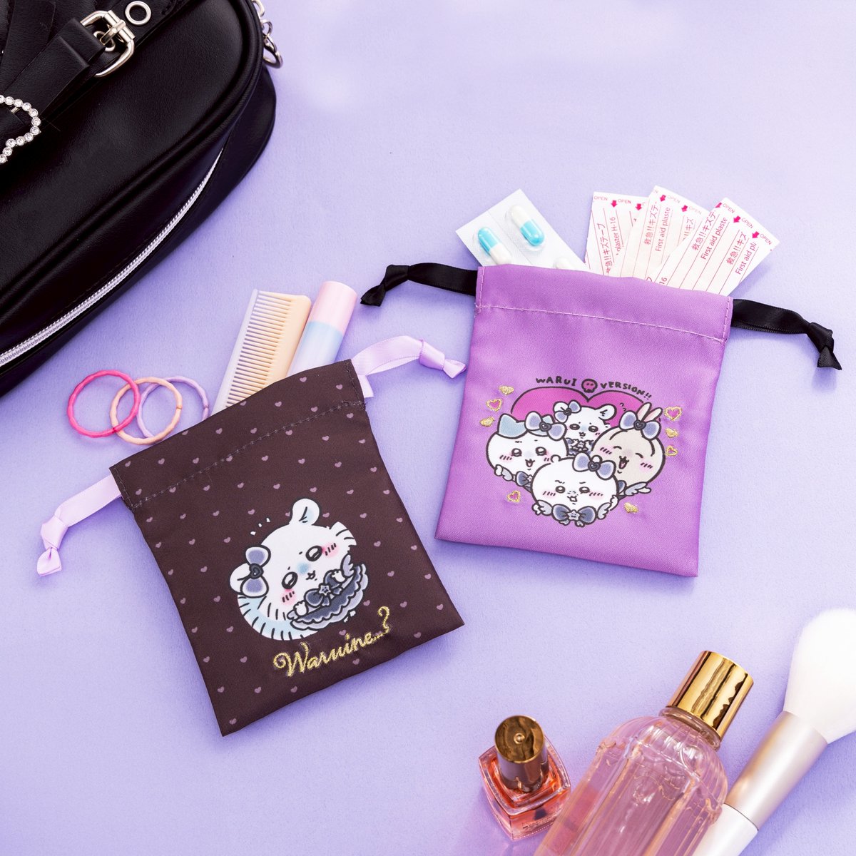 [Pre-order] "Chiikawa" Magical Chiikawa Bad Version Mini Drawstring Pouch - Heart