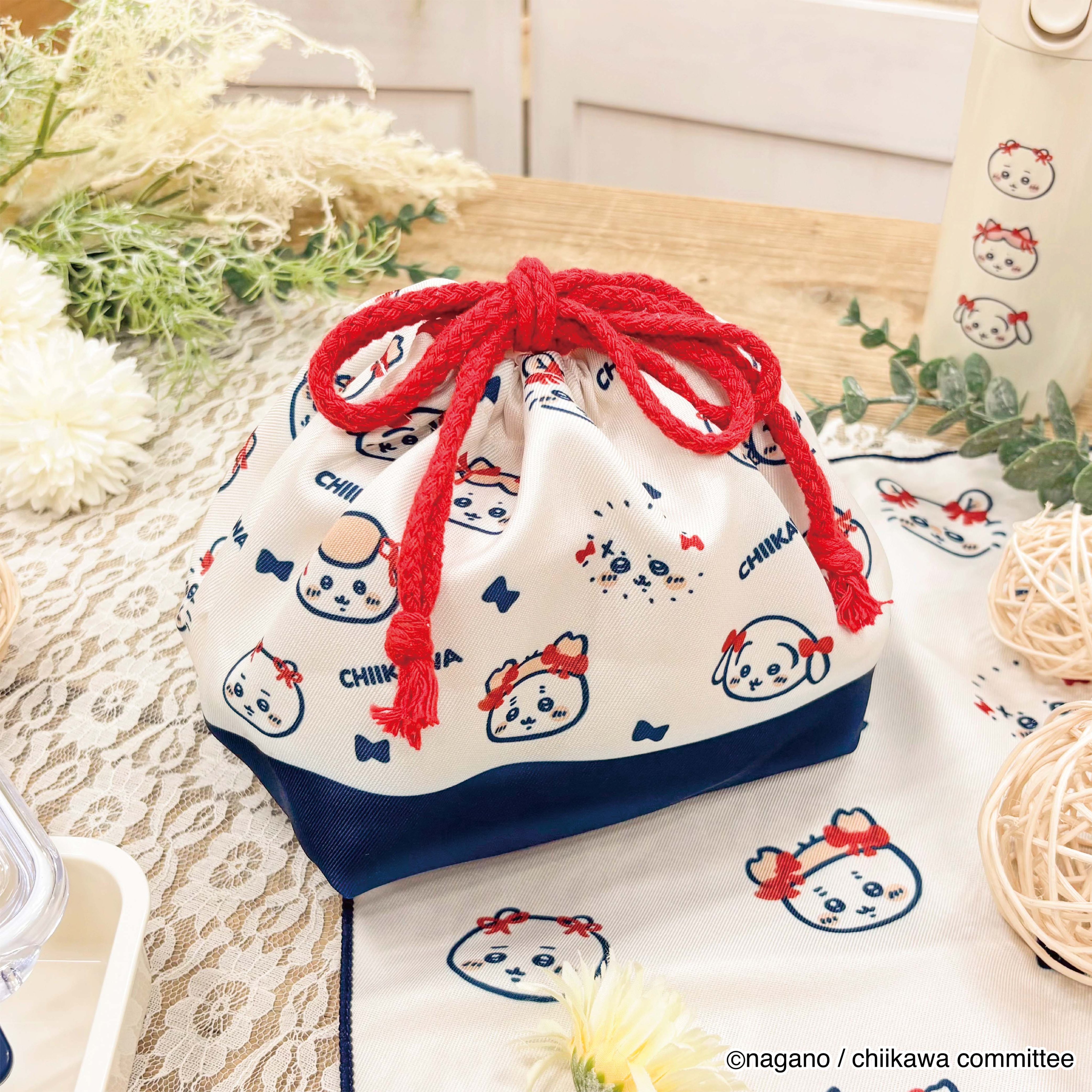 [Pre-order] "Chiikawa" Ribbon Everyone's Lunch Series - Lunch Box Drawstring Bag