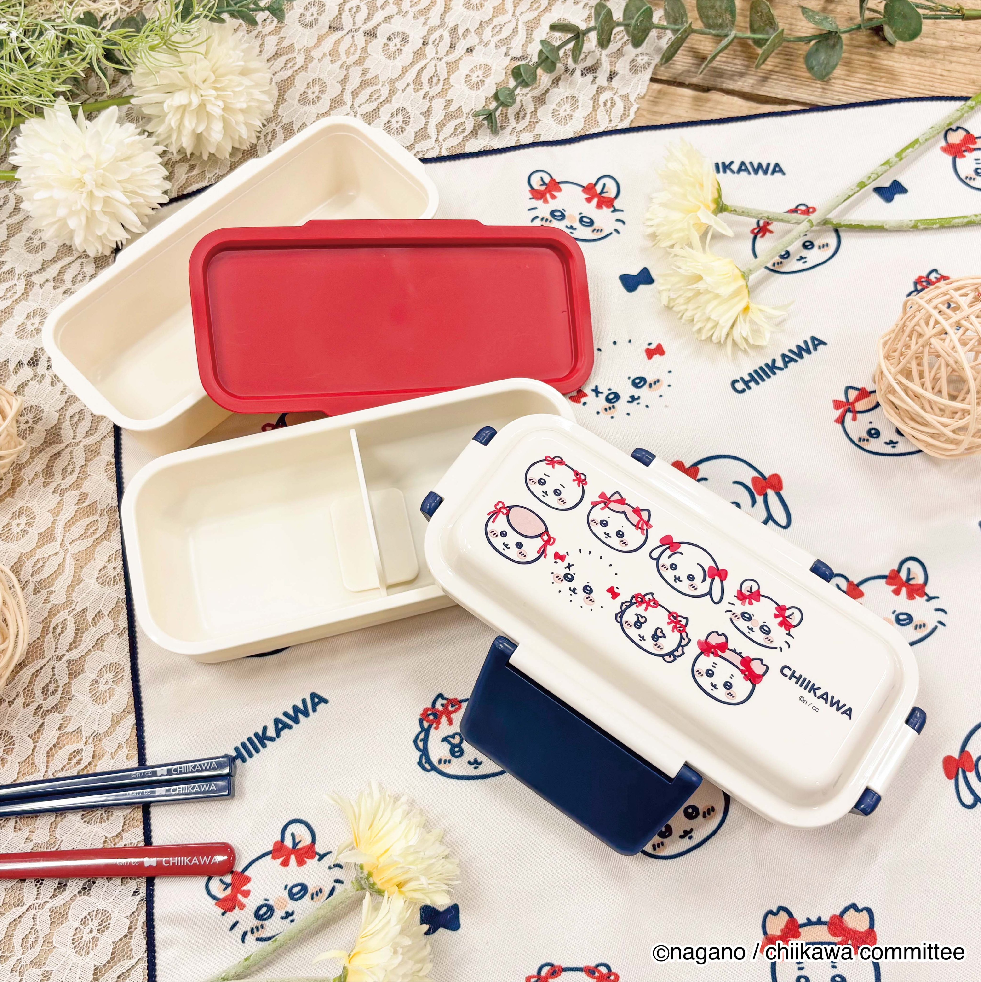 [Pre-order] "Chiikawa" Ribbon Everyone's Lunch Series - 4-point lock 2-tier lunch box