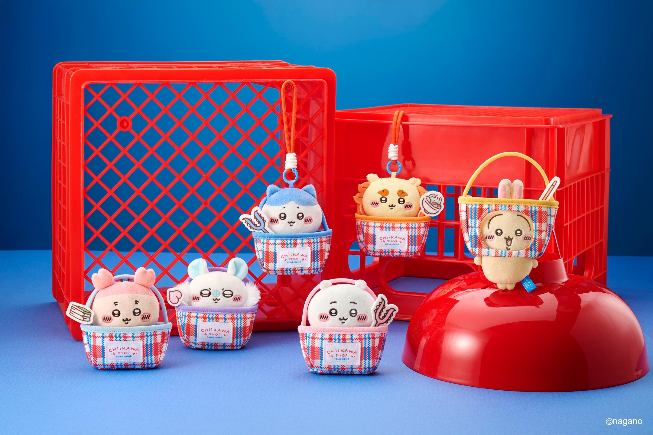 [Pre-order] "Chiikawa" Hong Kong Limited Plush Mascot - Red-White-Blue Nylon Bag Series - Furuhonya