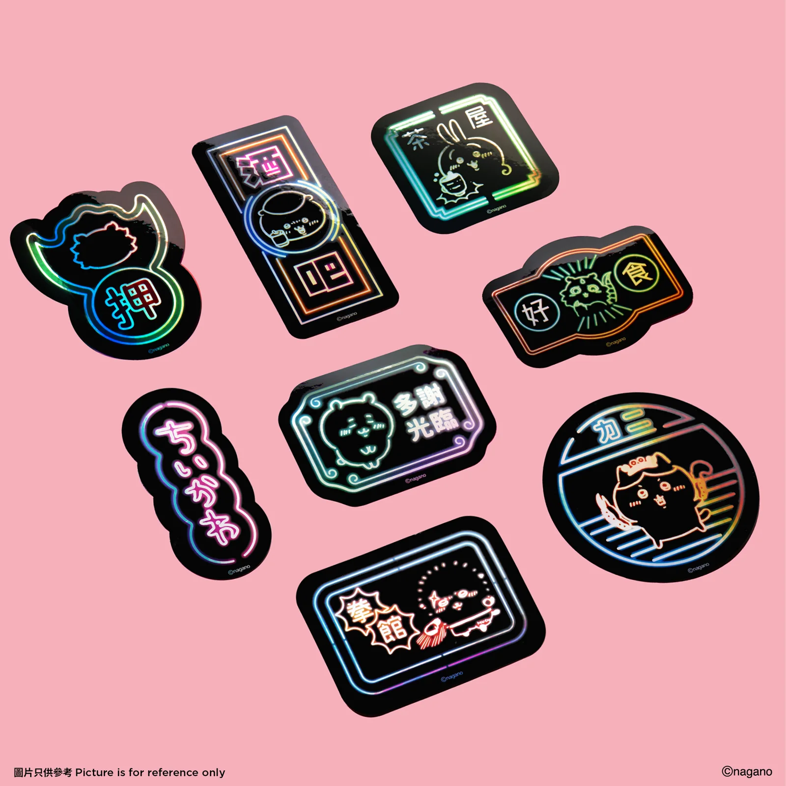 [Pre-order] ['CHIIKAWA DAYS' Exhibition in Hong Kong] Chiikawa &ldquo;YUM CHA&rdquo; Art Collection - Sticker Set (Neon Signs Collection)