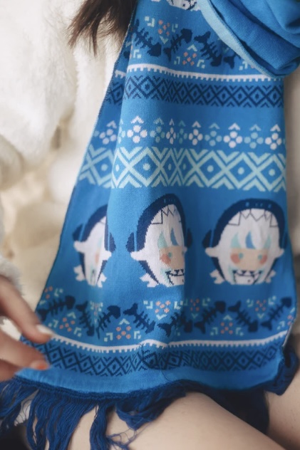 [Pre-order] OMOCAT x hololive English -Myth- Gawr Gura - Knit Scarf