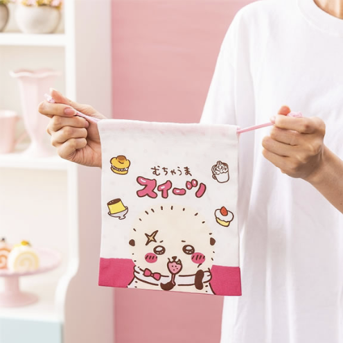 [Pre-order] "Chiikawa" Rakko Drawstring bag - Super Delicious Sweet